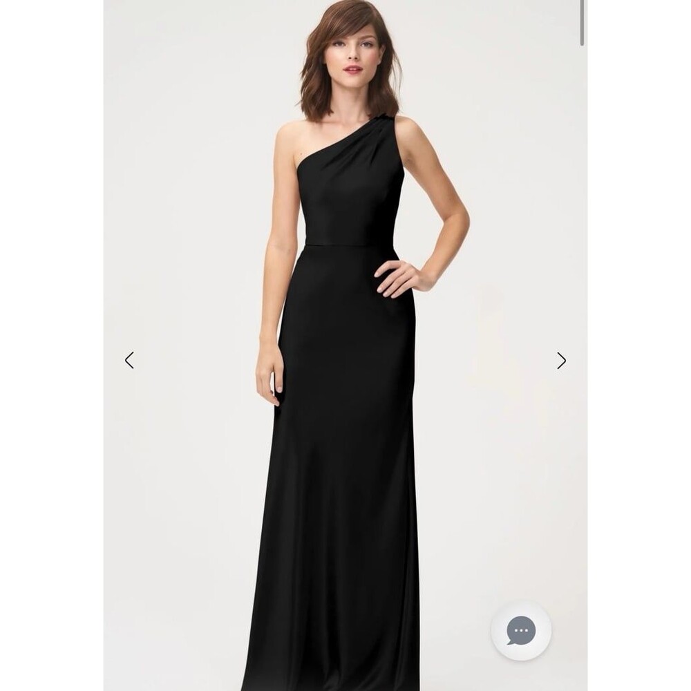 Jenny Yoo Black One Shoulder Lena Dress